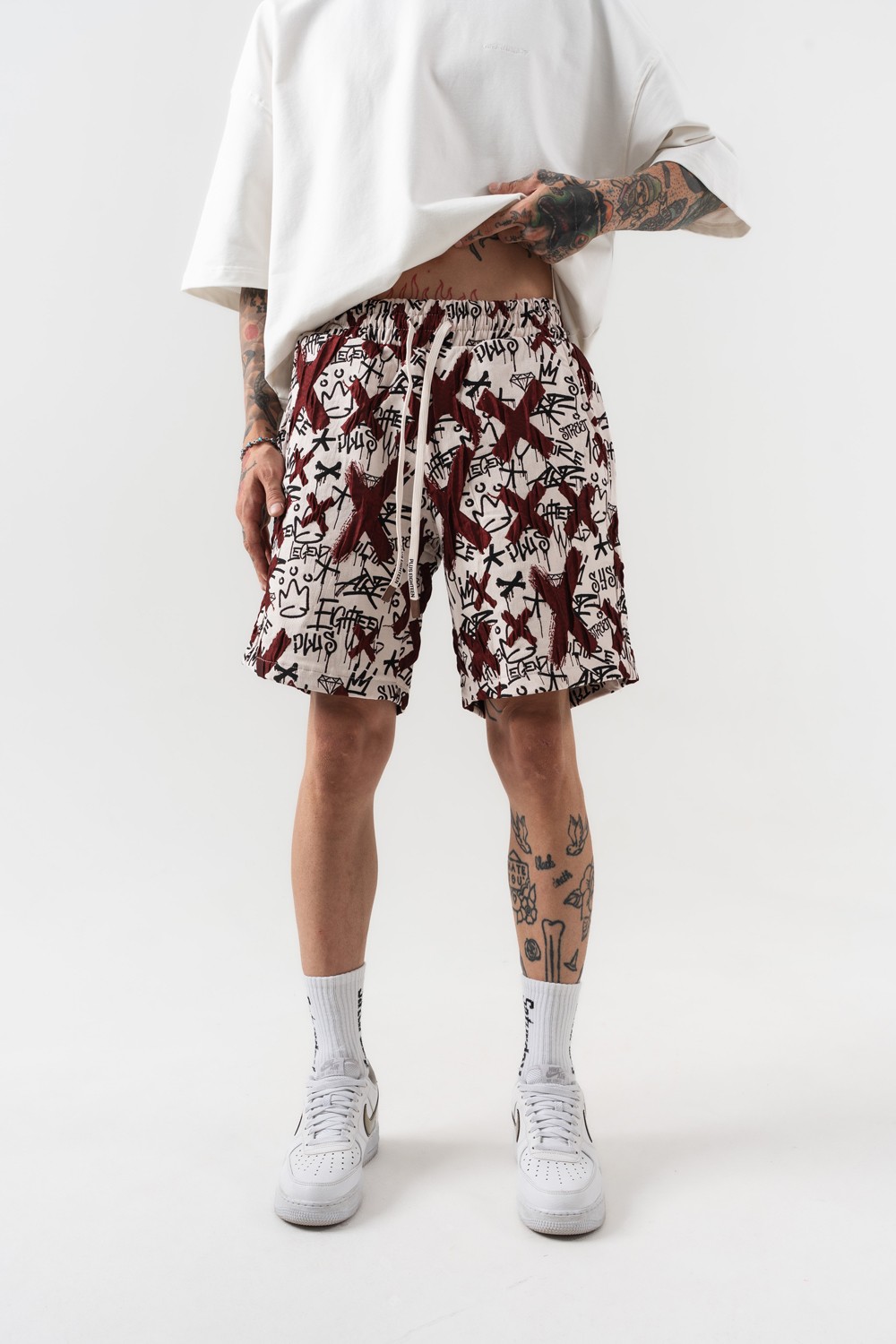 Monoedge X  Oversize Şort - Bordo