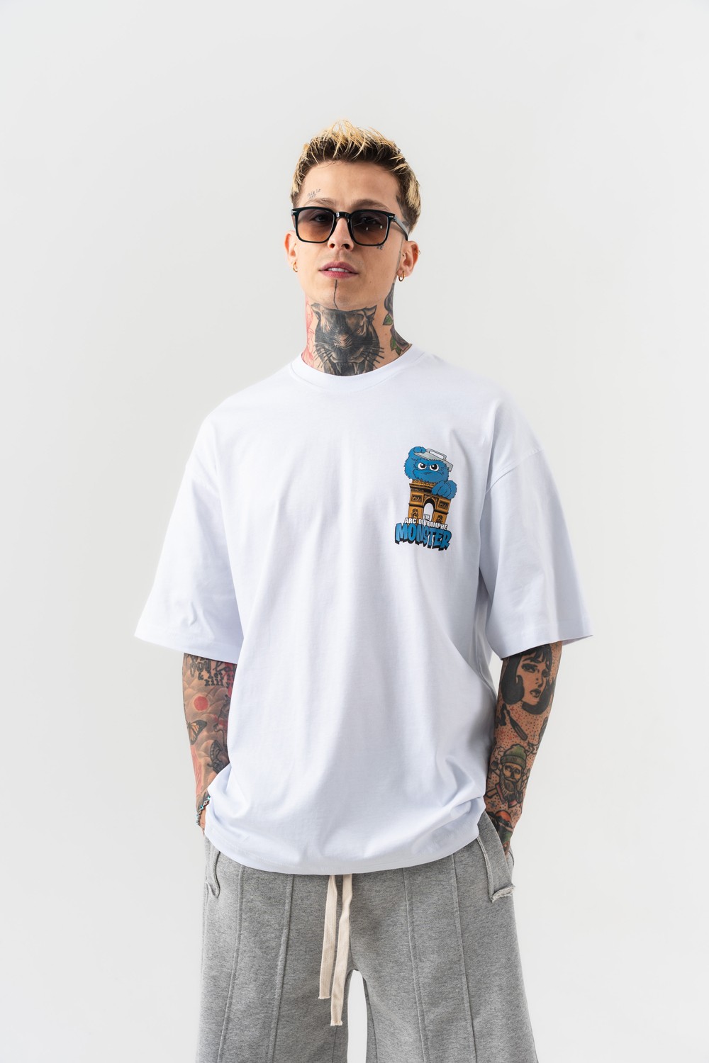 Monster Oversize T-shirt - Beyaz
