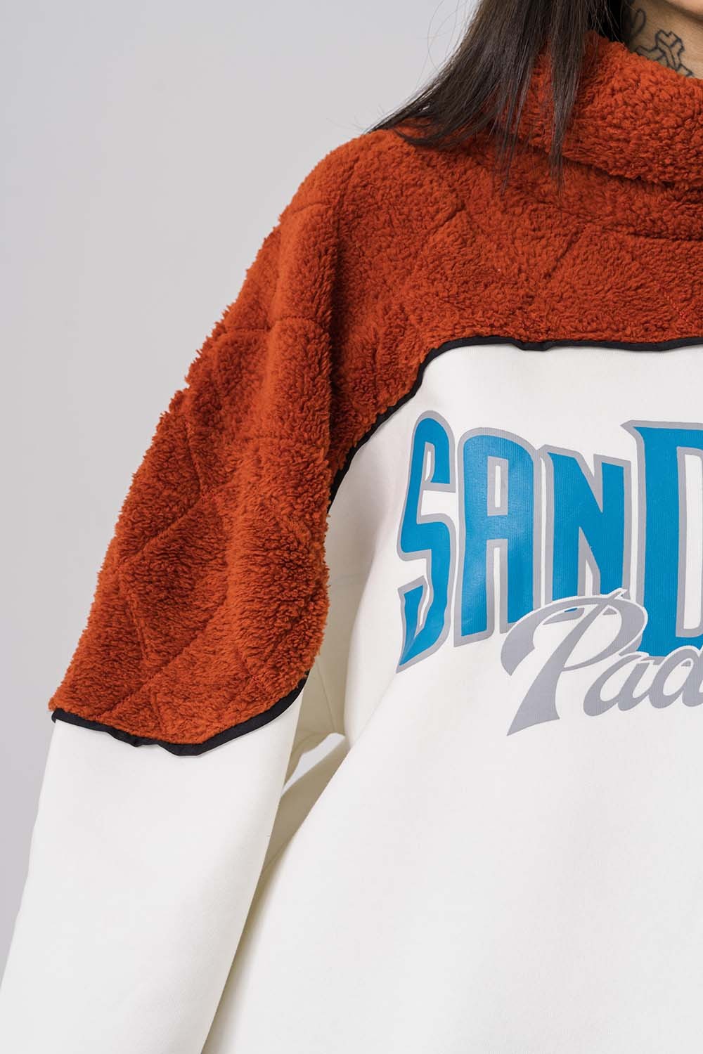 San Diego Balıkçı Yaka Peluş Sweatshirt