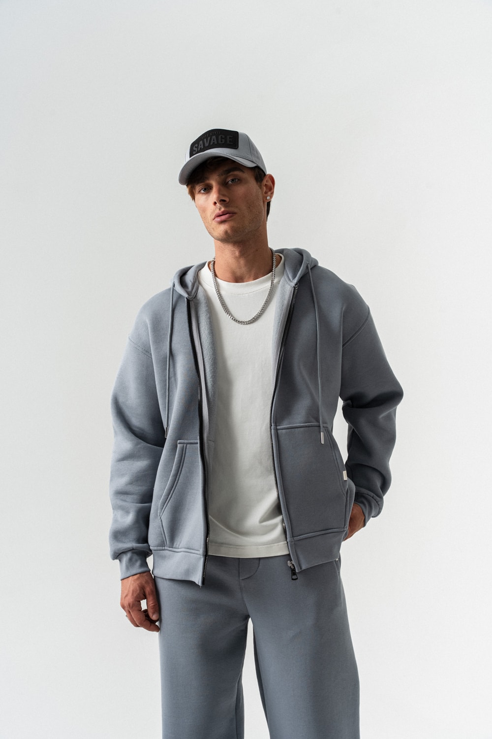 Brickstorm Fermuarlı Hoodie ve Baggy Eşofman Takımı - Antrasit