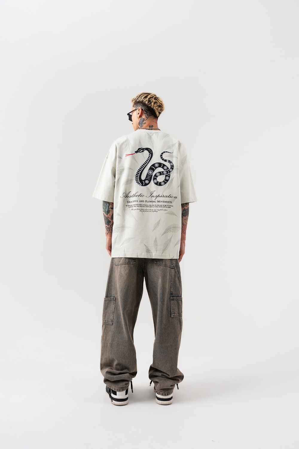 Snake Nakış Detaylı Oversize T-shirt