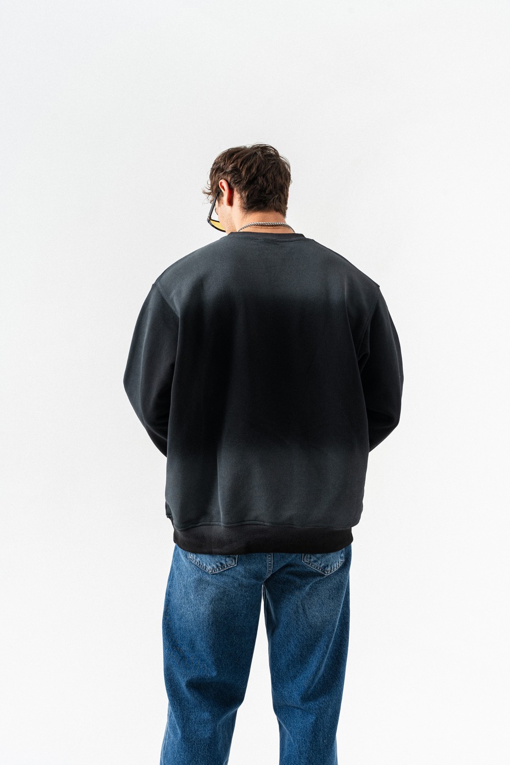 Foggy Yıkamalı Bisiklet Yaka Sweatshirt