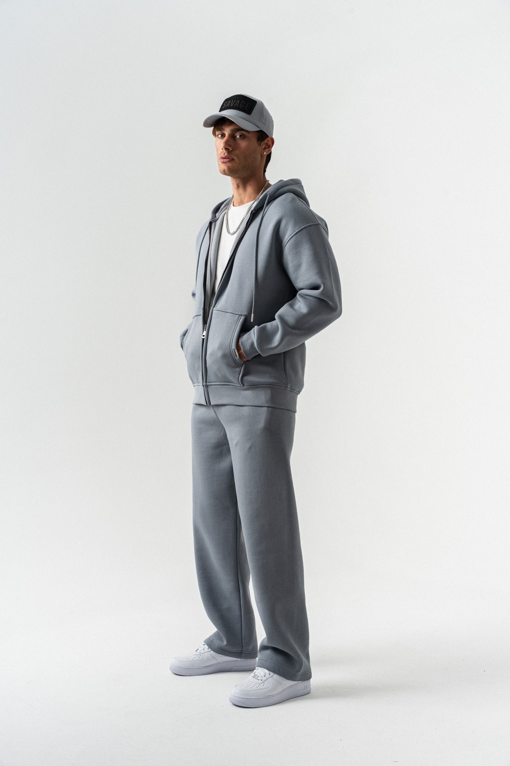 Brickstorm Fermuarlı Hoodie ve Baggy Eşofman Takımı - Antrasit