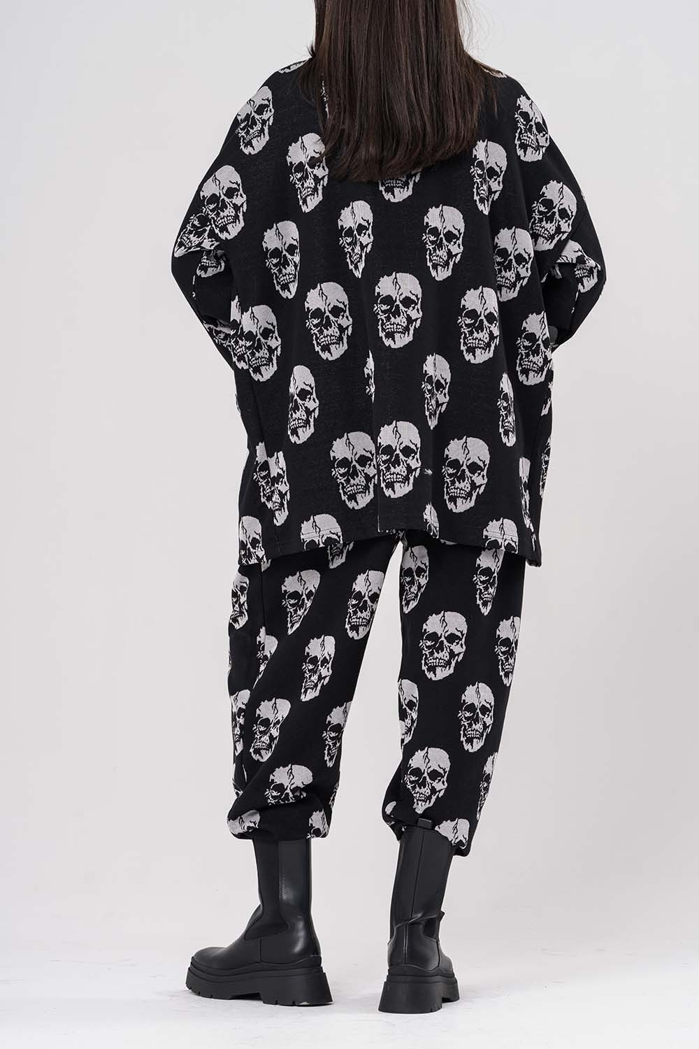 Skull Desenli Kimono Hırka