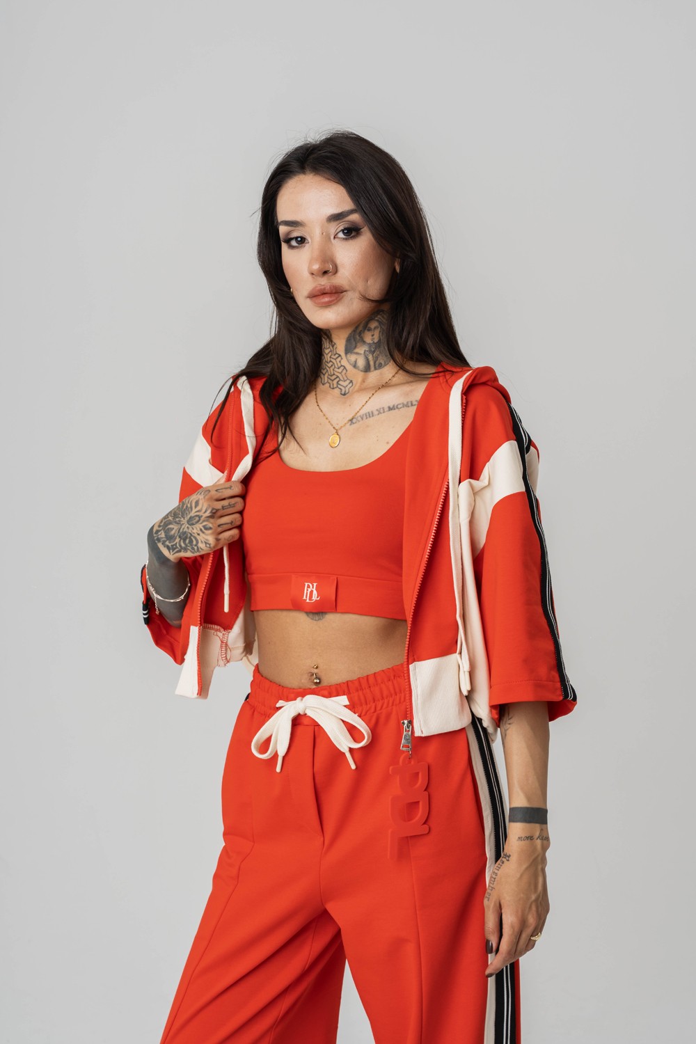Cozycore Crop ve Kapüşonlu Kadın T-shirt 2'li Set