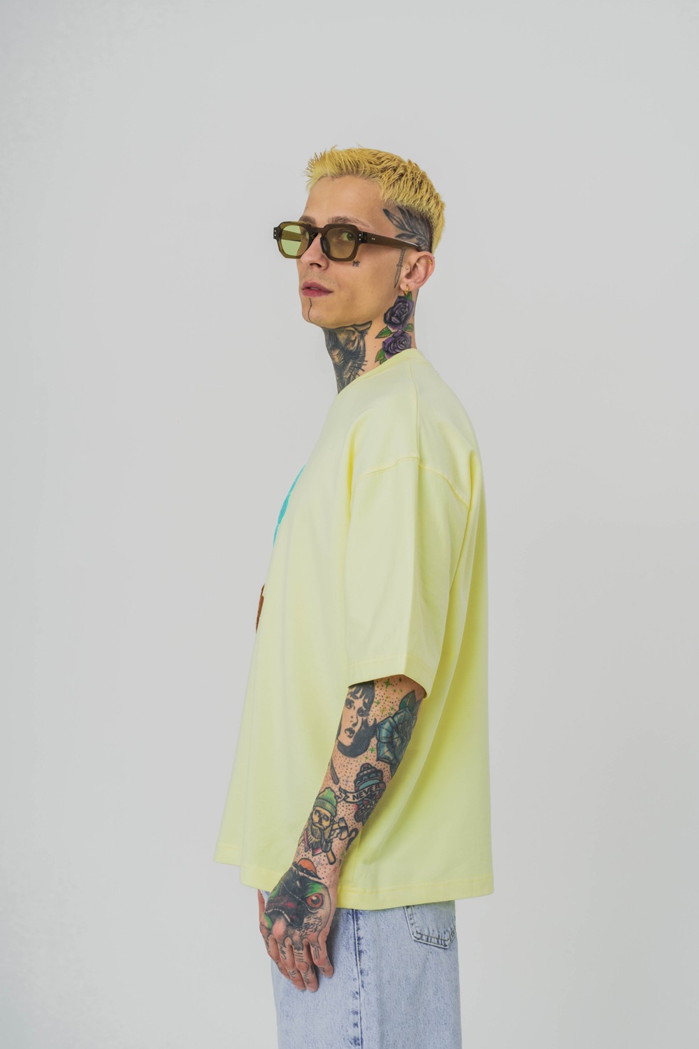 Macrame Nakış Detaylı Oversize T-shirt