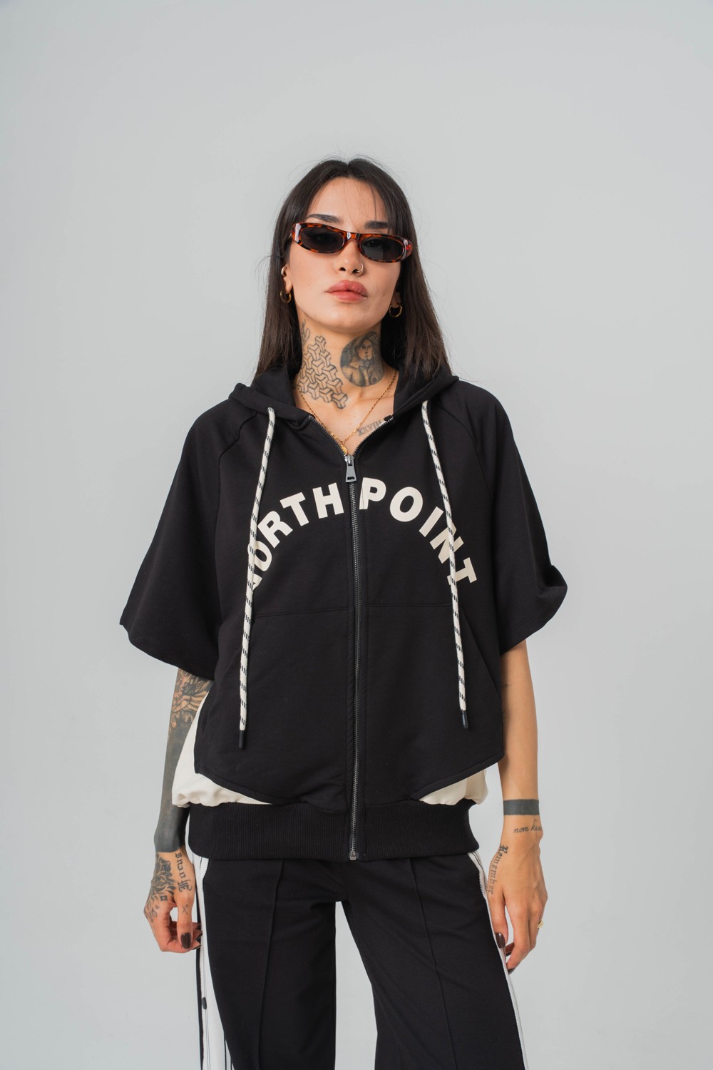 North Point Crop + Kapüşonlu Kadın T-shirt 2' li Set
