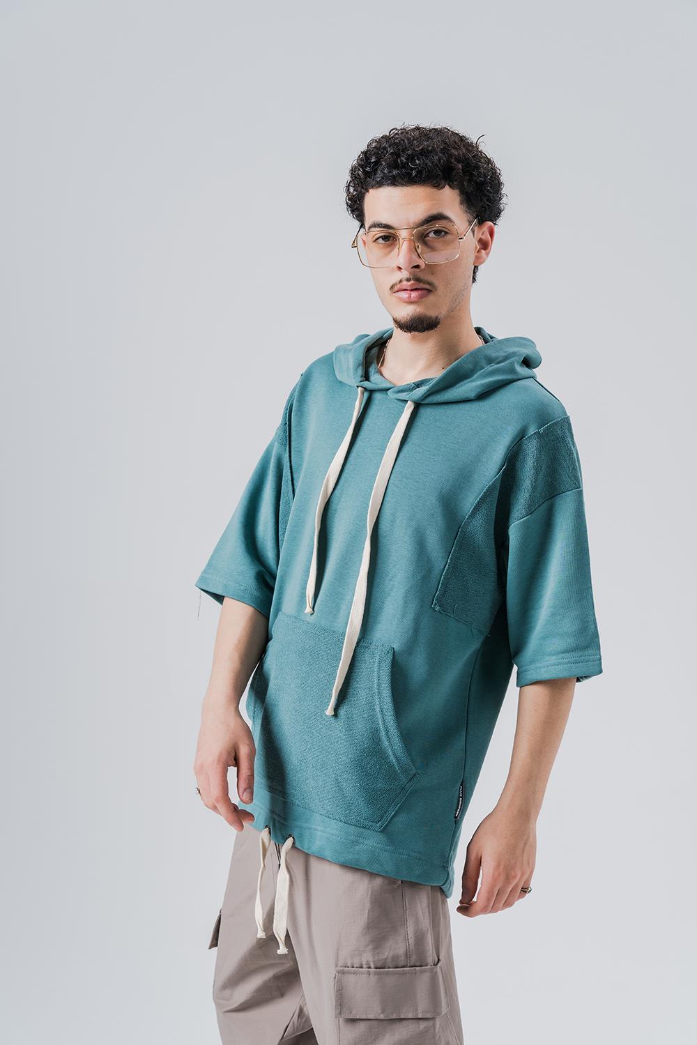 Gym 3 İplik Kanguru Cep Kapüşonlu T-shirt