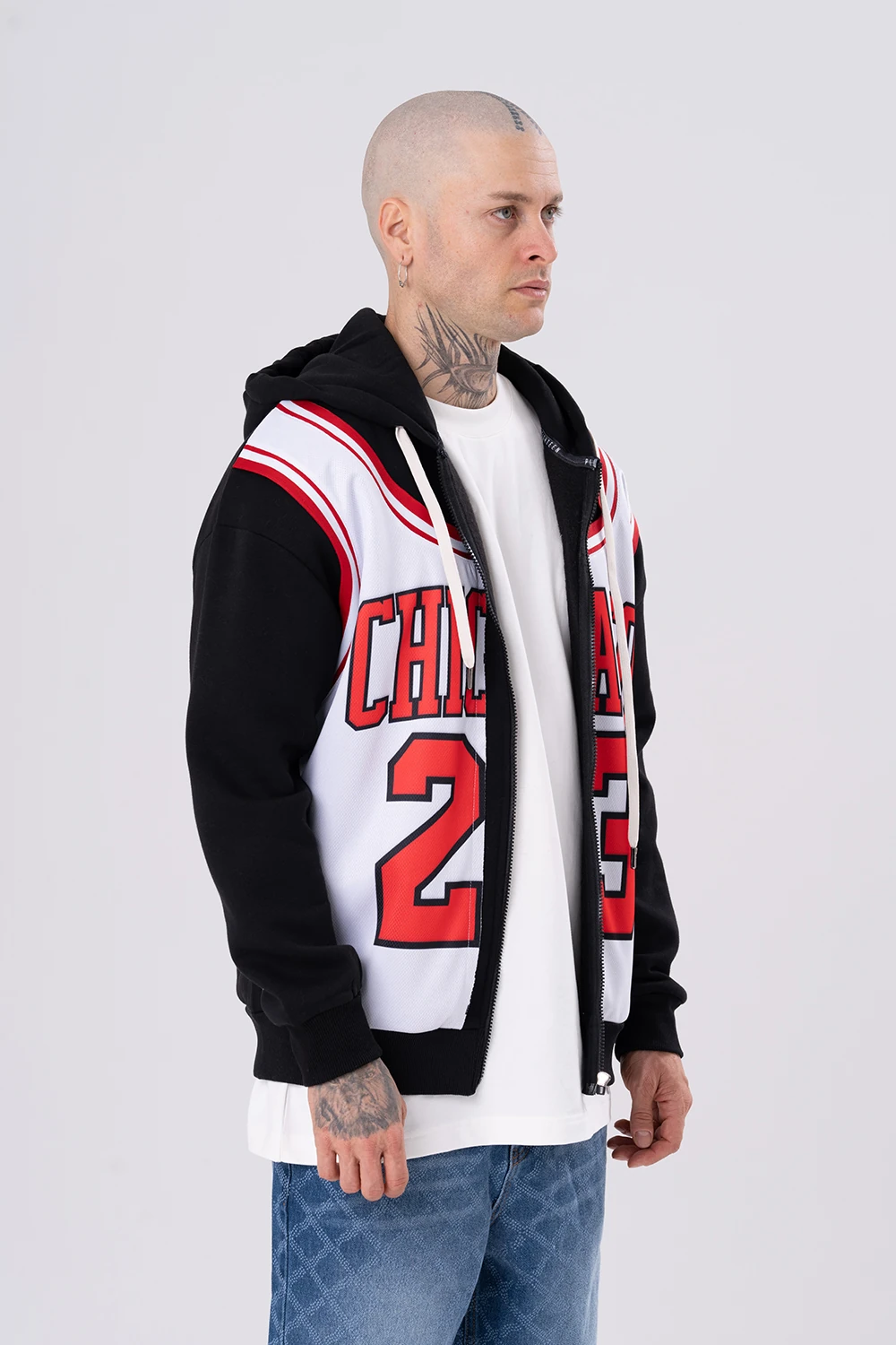 Bulls 23 Eklentili ve Fermuar Detaylı Kapüşonlu Sweatshirt