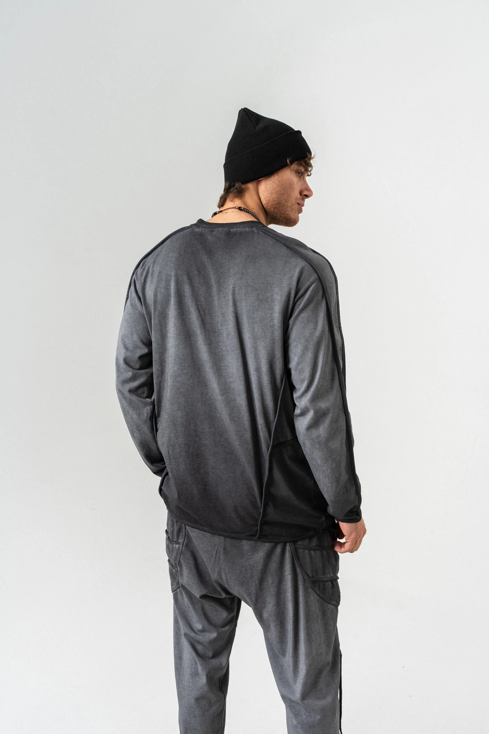 Gravel Street Parça Detaylı Bisiklet Yaka Sweatshirt