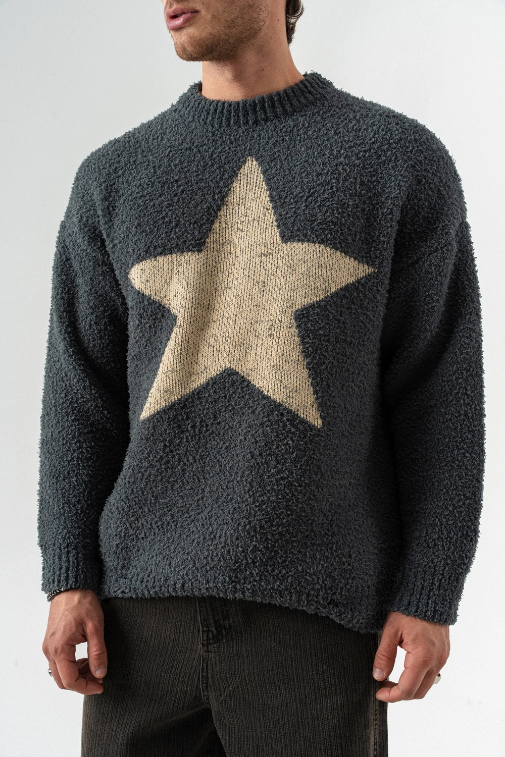 Star Bisiklet Yaka Teddy Kumaş Kazak