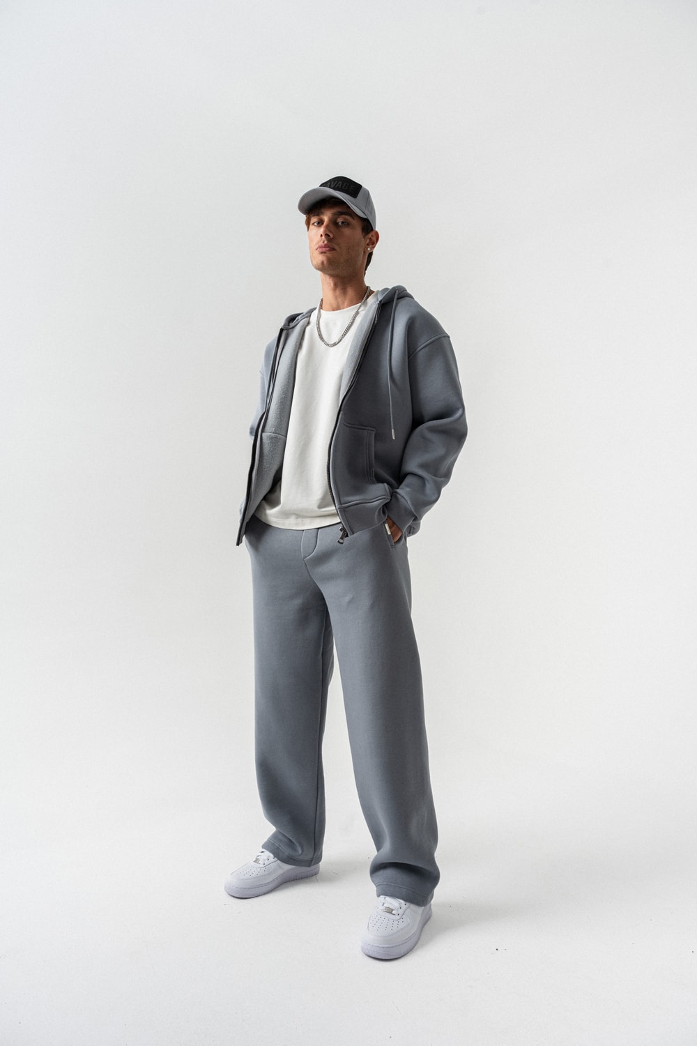 Brickstorm Fermuarlı Hoodie ve Baggy Eşofman Takımı - Antrasit