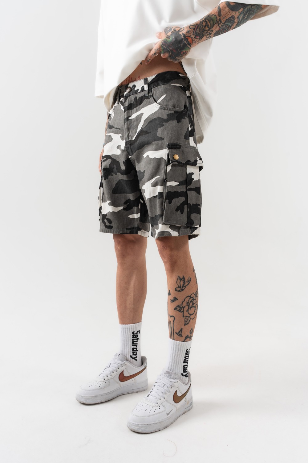 Camouflage Kargo Oversize Şort