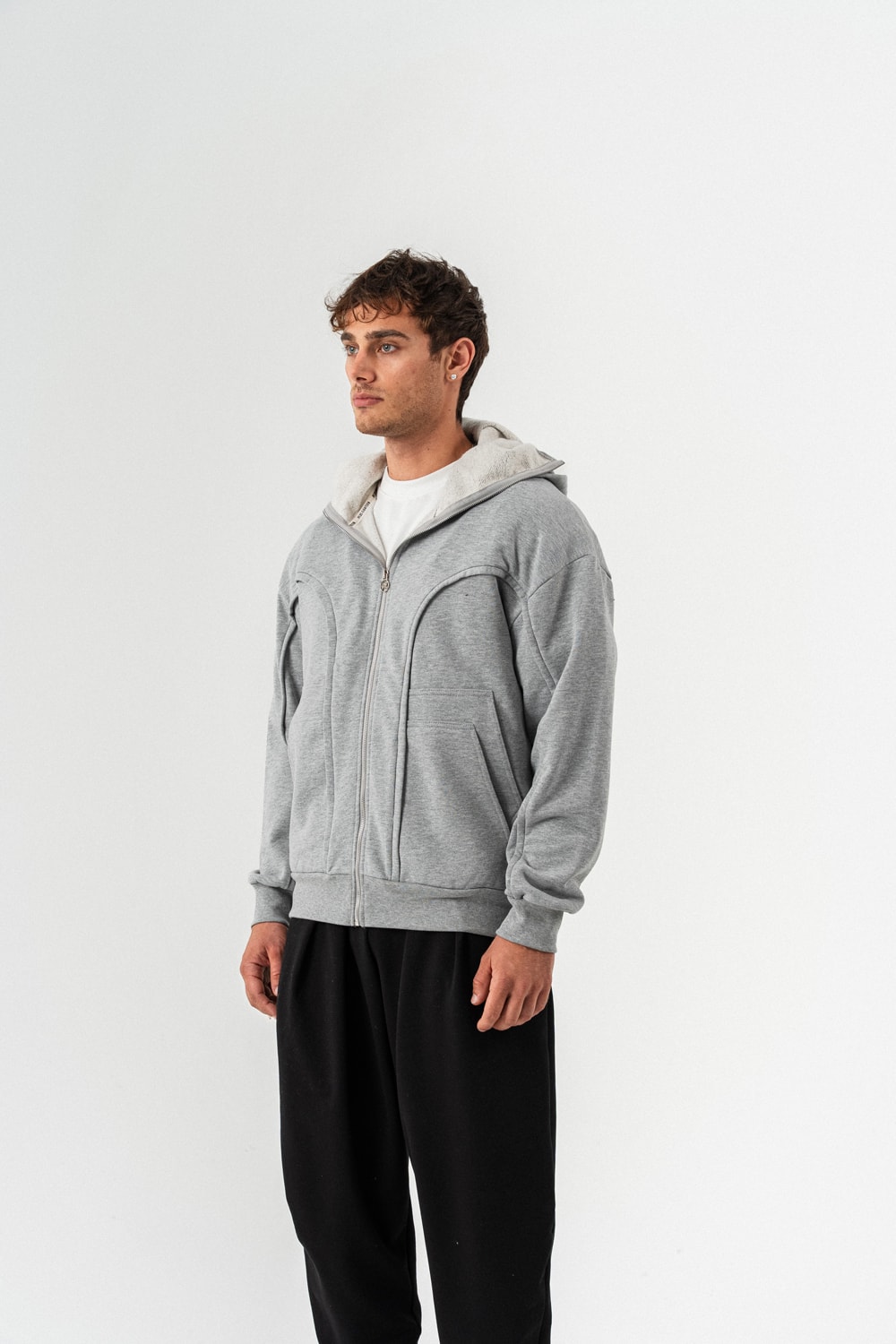 Cypher Maske Detay Fermuarlı Sweatshirt Hoodie
