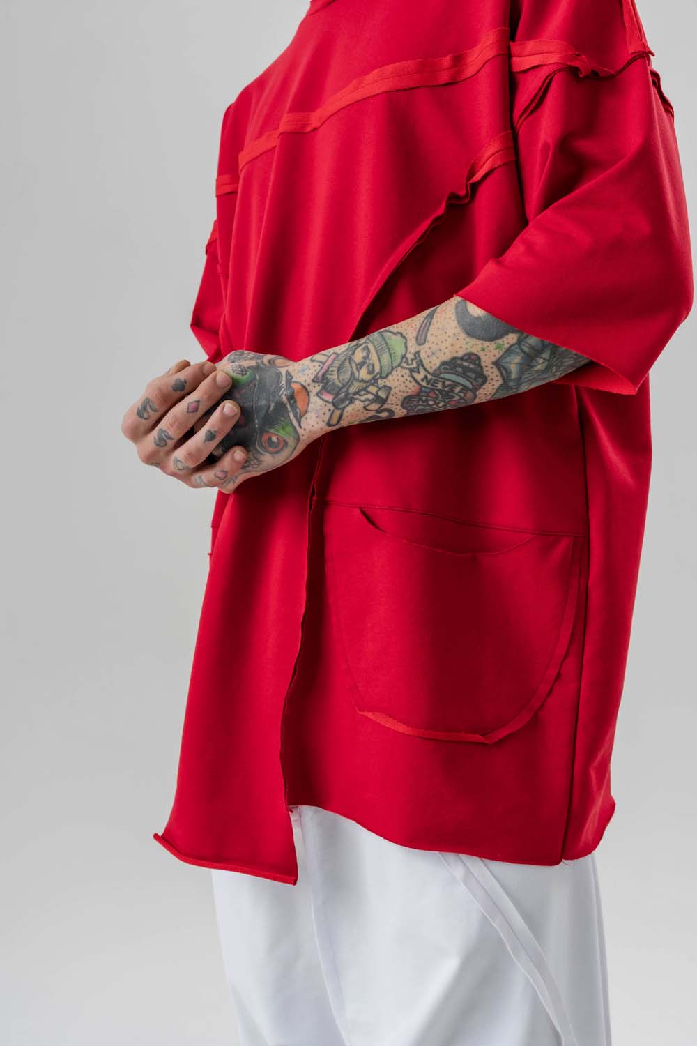 Elevated Asimetrik Oversize Kapüşonlu T-shirt