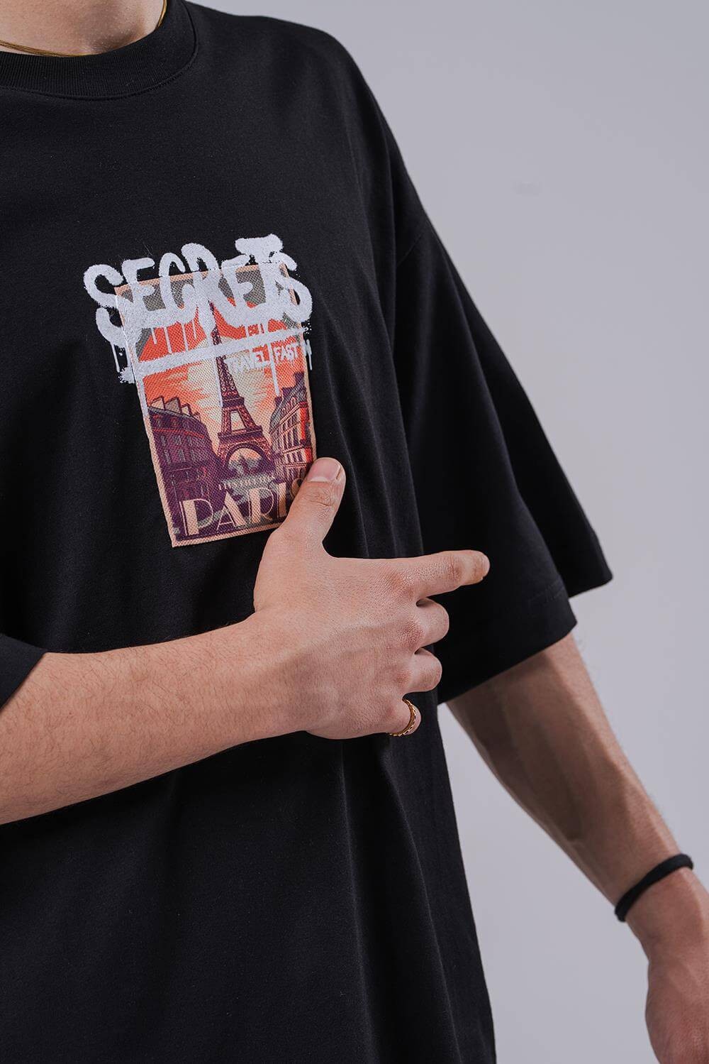 Secrets Pano Baskı Oversize T-shirt