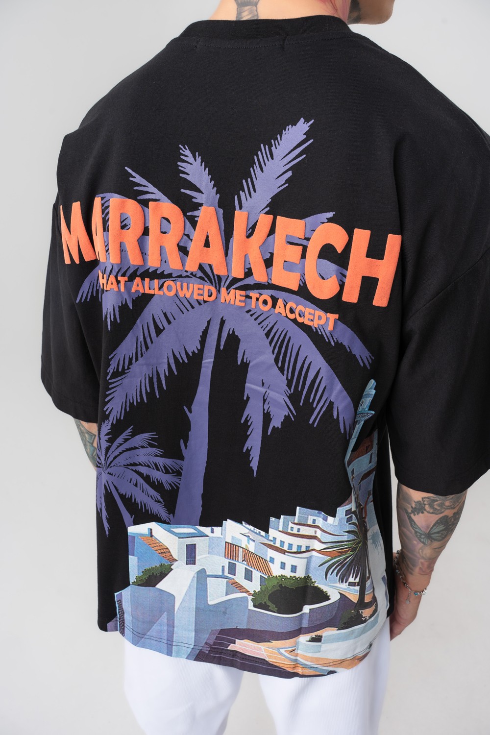 Marrakech Sırt Baskılı Oversize T-shirt