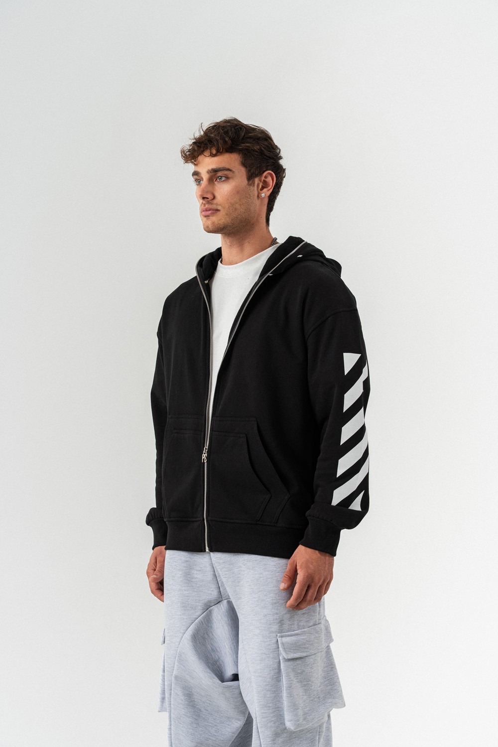 Moonknight Maske Detay Fermuarlı Sweatshirt Hoodie