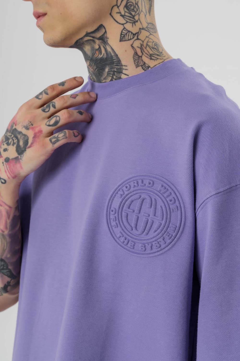 World Kabartma Baskı Oversize T-shirt