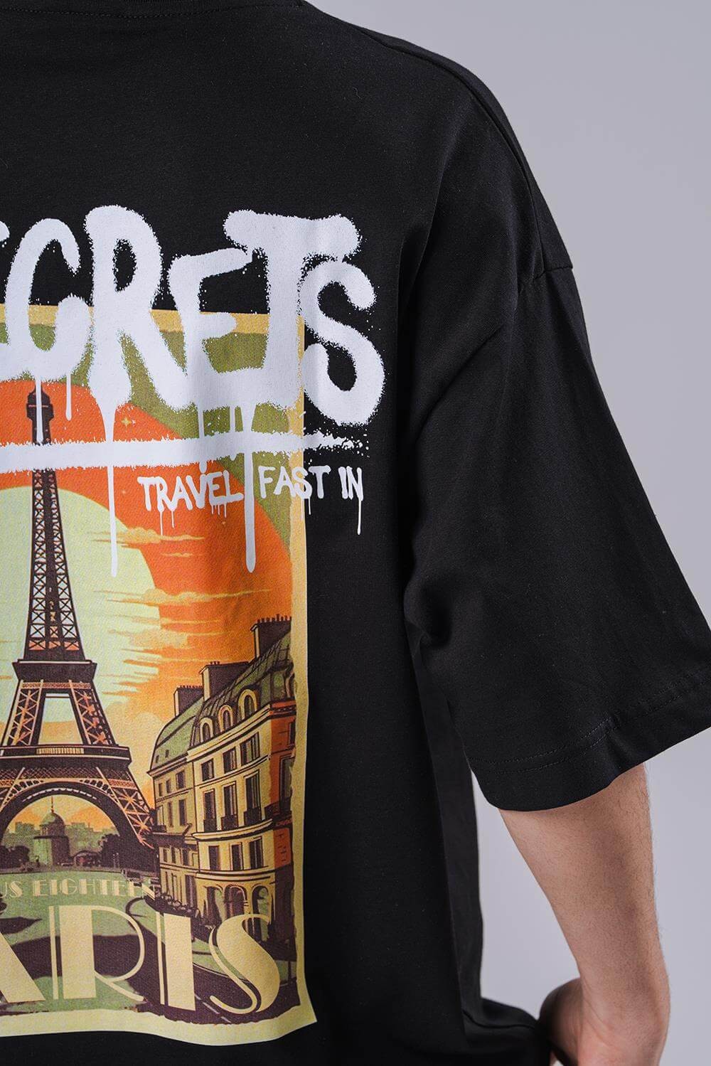 Secrets Pano Baskı Oversize T-shirt