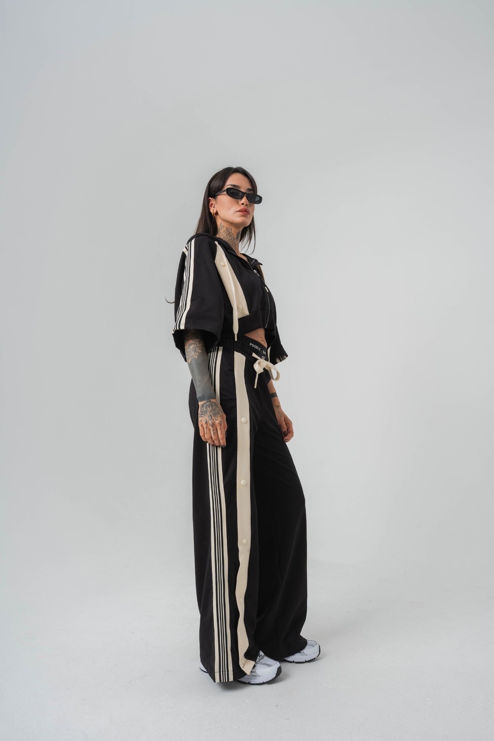 Urban Stripe Şerit ve Trok Detaylı Baggy Kadın Eşofman Alt
