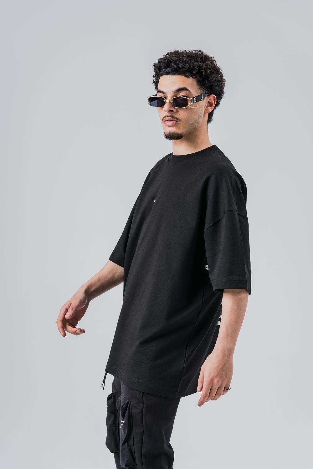 Be Different  Fermuar Detay Bisiklet Yaka Oversize T-shirt