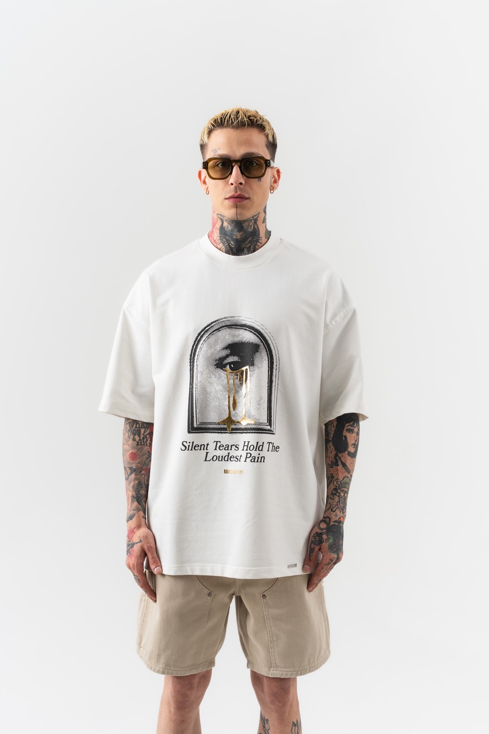 Goldtear Kabartma Baskı Oversize T-shirt