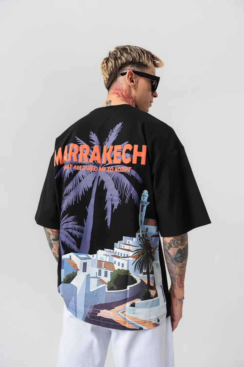 Marrakech Sırt Baskılı Oversize T-shirt - Gangown