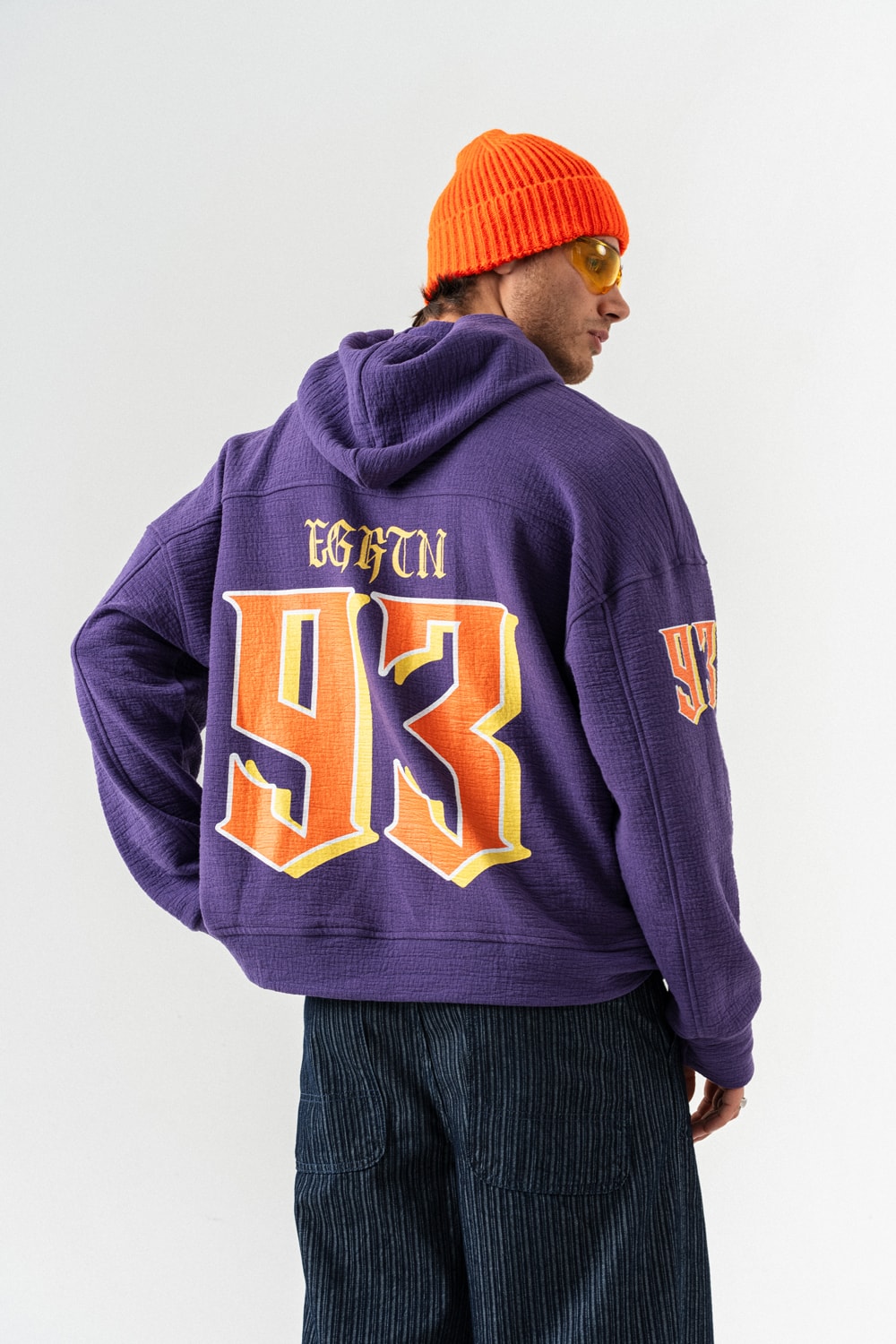 93 Huddle Kapüşonlu Sweatshirt Hoodie - Mor