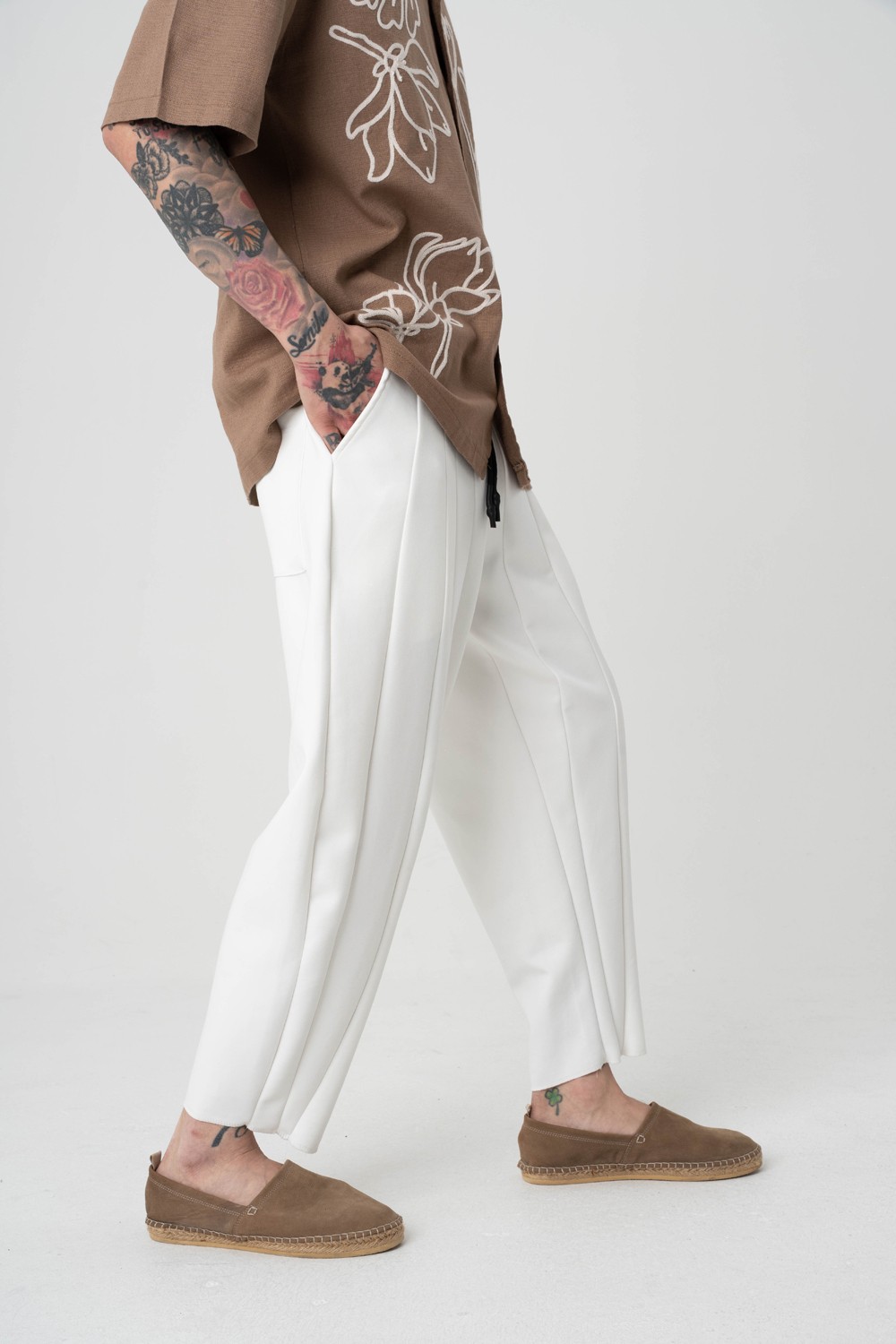Gentlemen Bel Lastik Detaylı Overlok Paça Baget Pantolon