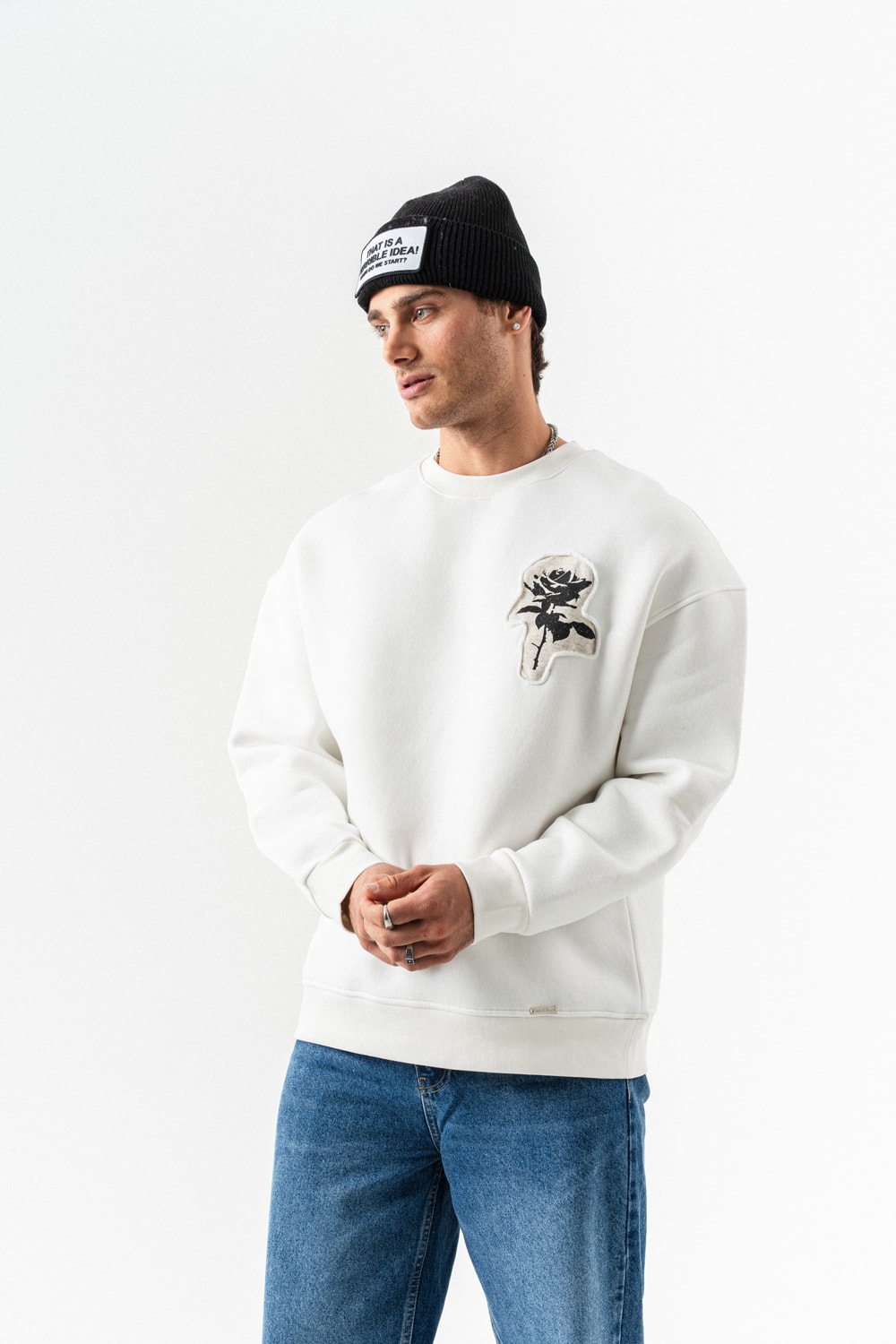 Toxic People Patch Dikişli Bisiklet Yaka Sweatshirt