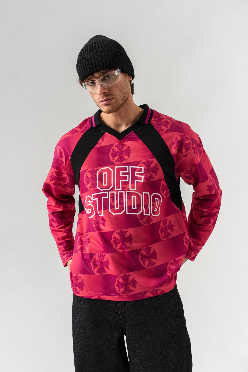 Offstudio Polo Yaka Uzun Kol Forma Sweatshirt - Mor