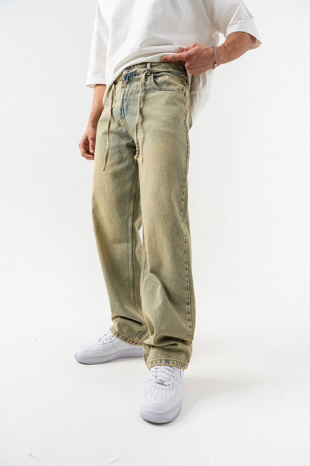 Basegrain Yıkamlı Baggy Jean Pantolon
