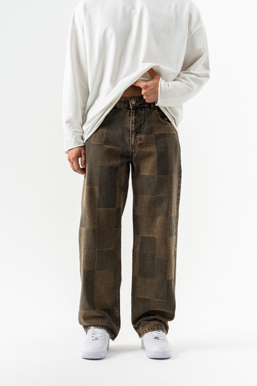 Oblong Flow Jean Baggy Pantolon - Camel