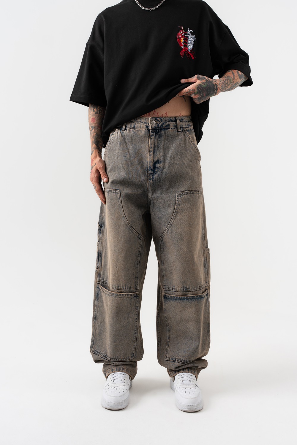 Grindcore Cep Detaylı Baggy Jean Pantolon - Camel