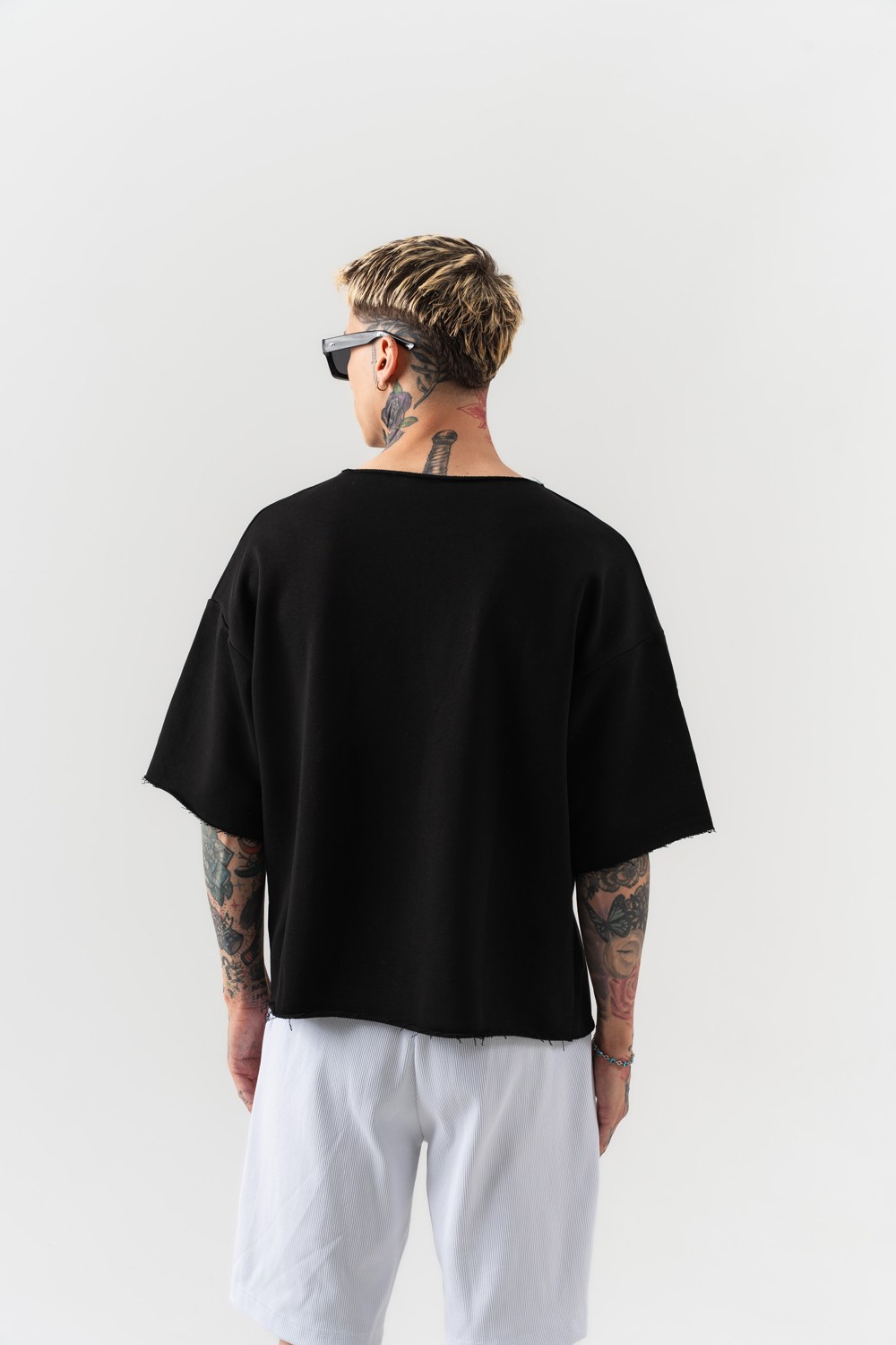 Never Oversize Crop T-shirt - Siyah