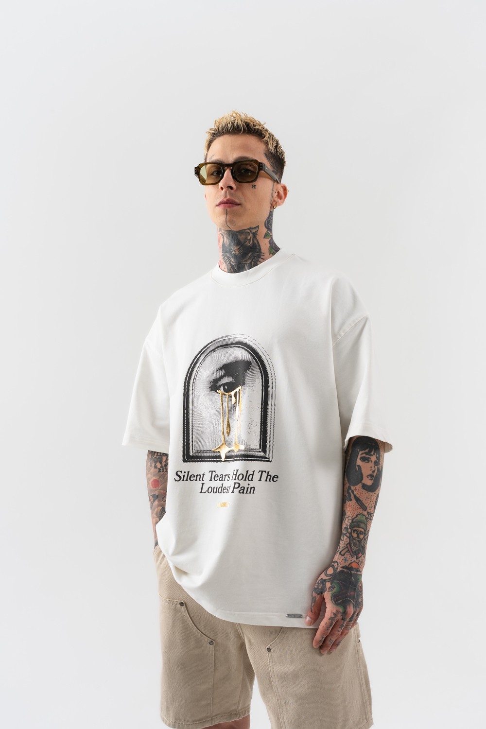 Goldtear Kabartma Baskı Oversize T-shirt