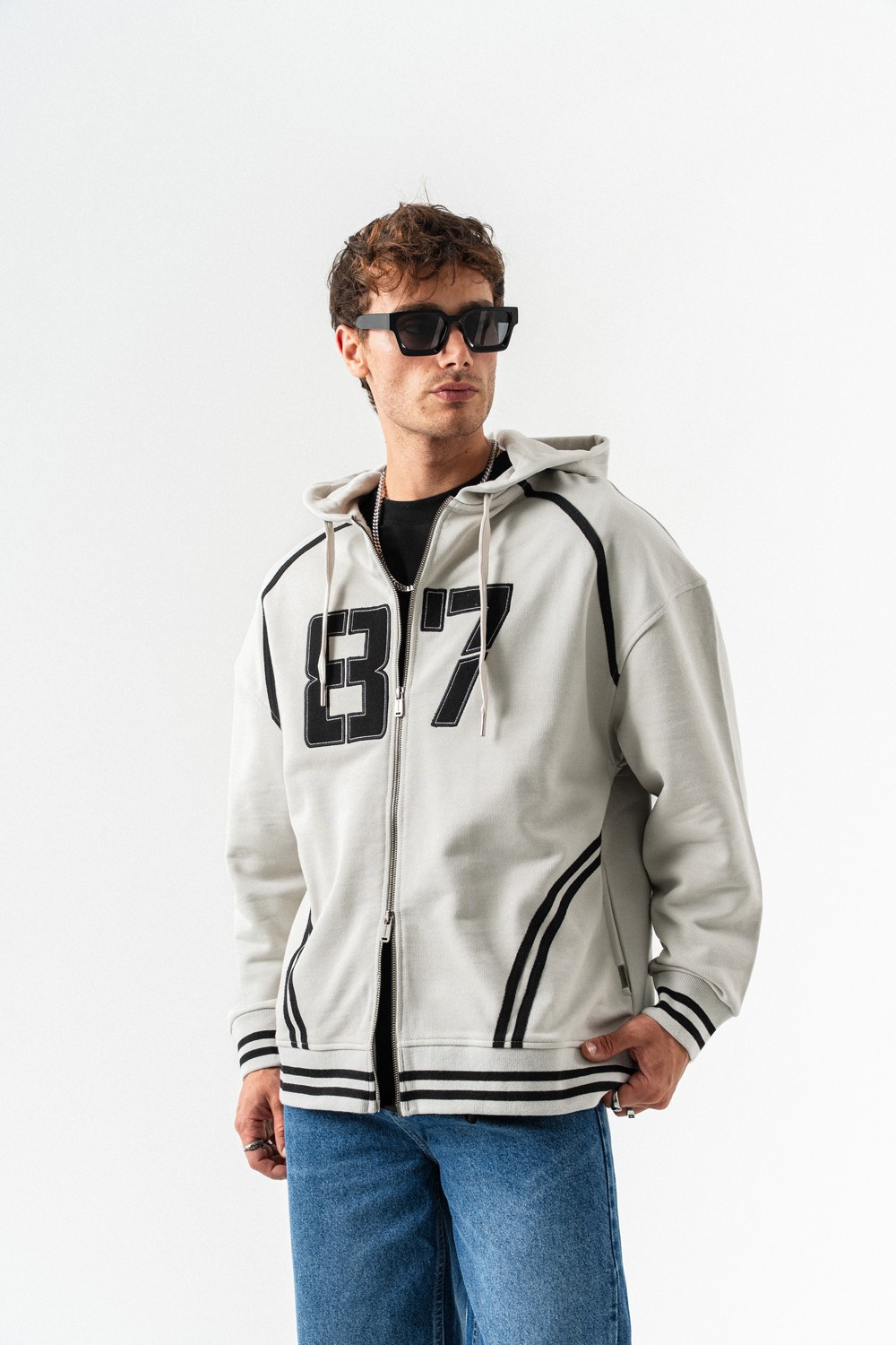 87 Fermuarlı Sweatshirt Hoodie