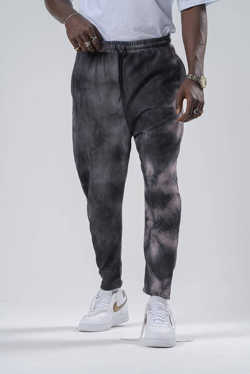 Batik  Fitilli ve Bel Lastikli Havuç Kesim Pantolon