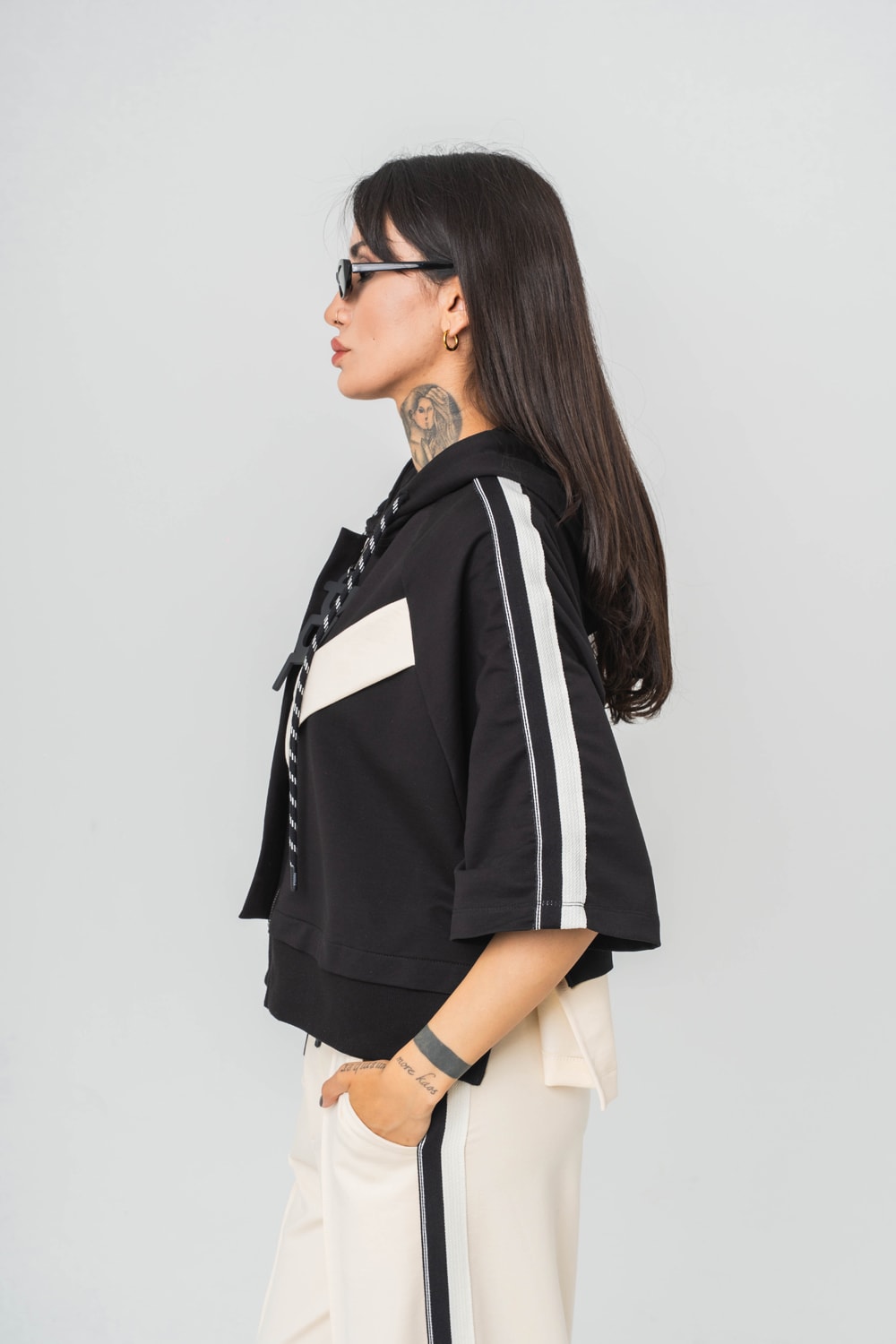 Cross Mountain Crop ve Kapüşonlı Kadın T-shirt 2'li Set