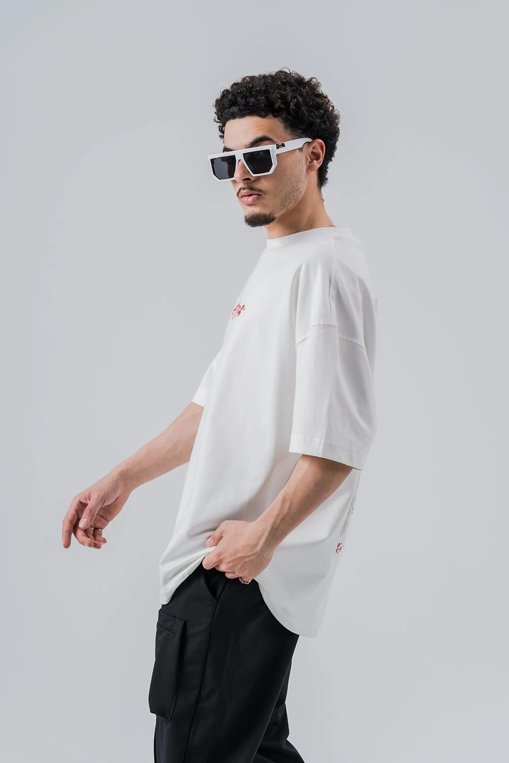 Child  Patch Detaylı Bisiklet Yaka Oversize T-shirt