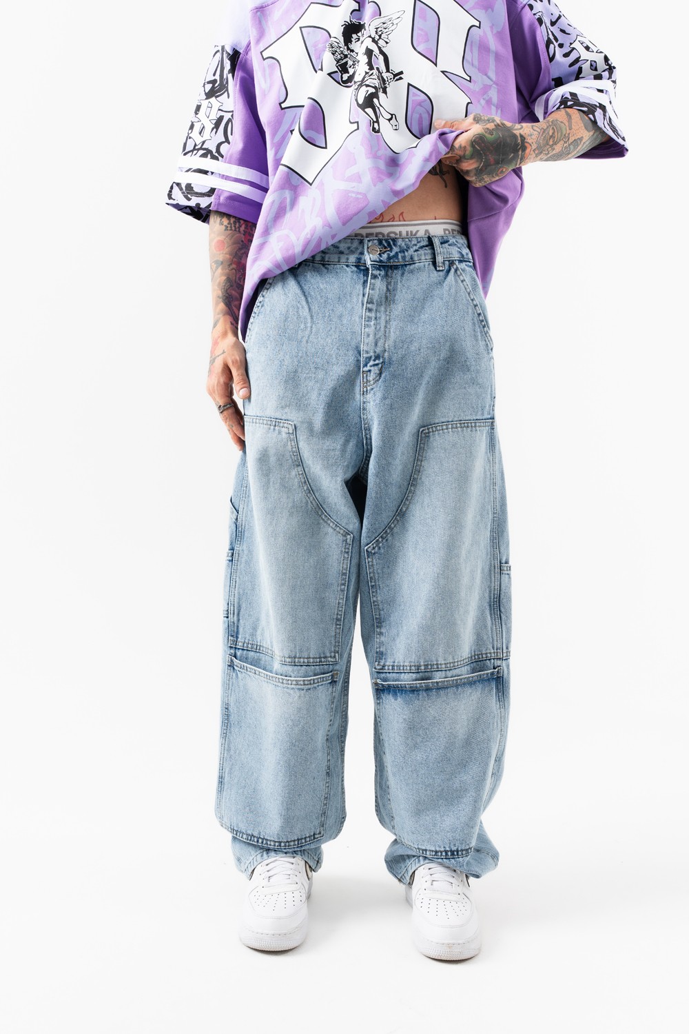Grindcore Cep Detaylı Baggy Jean Pantolon - Mavi