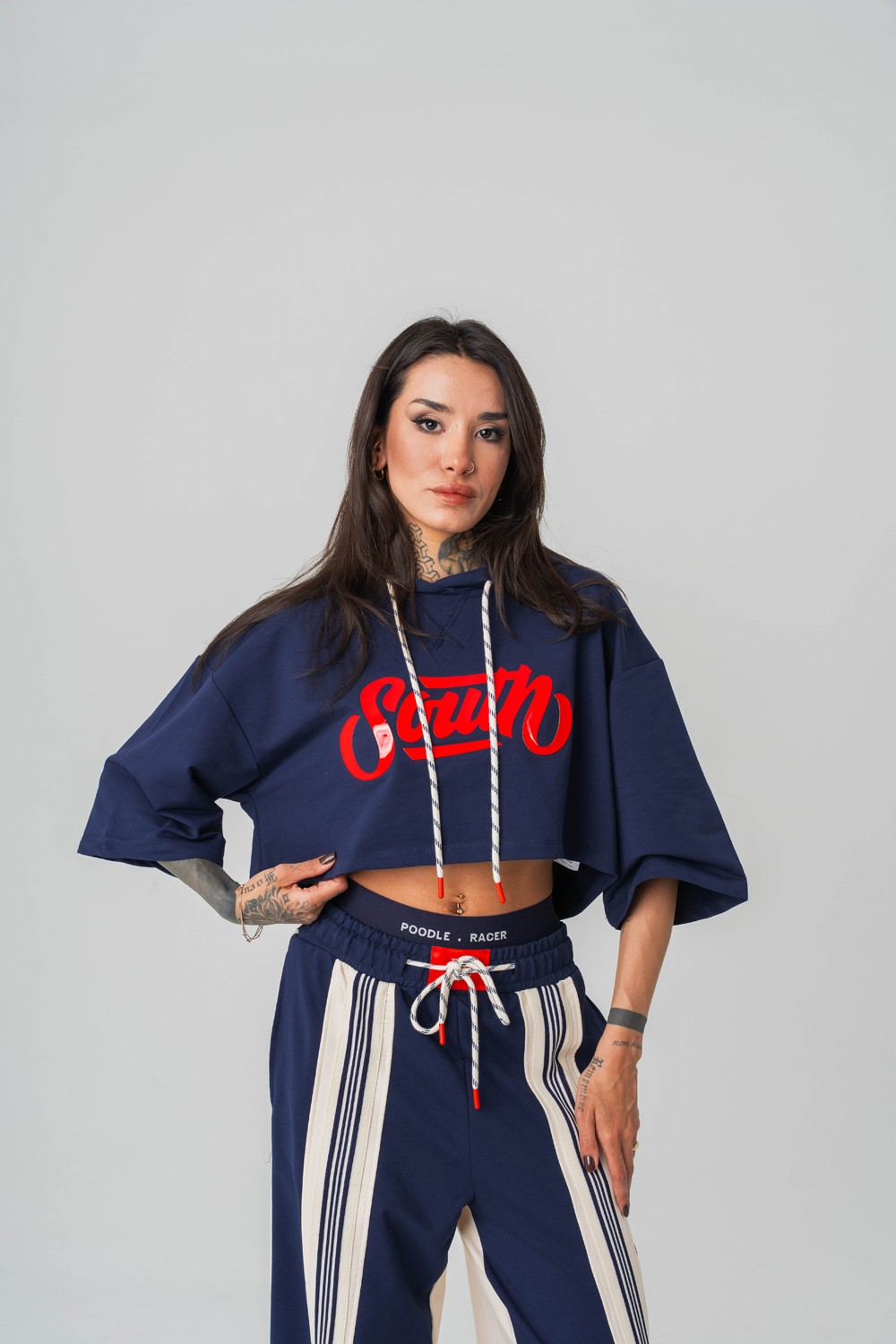 South Crop Kapüşonlu Kadın T-shirt