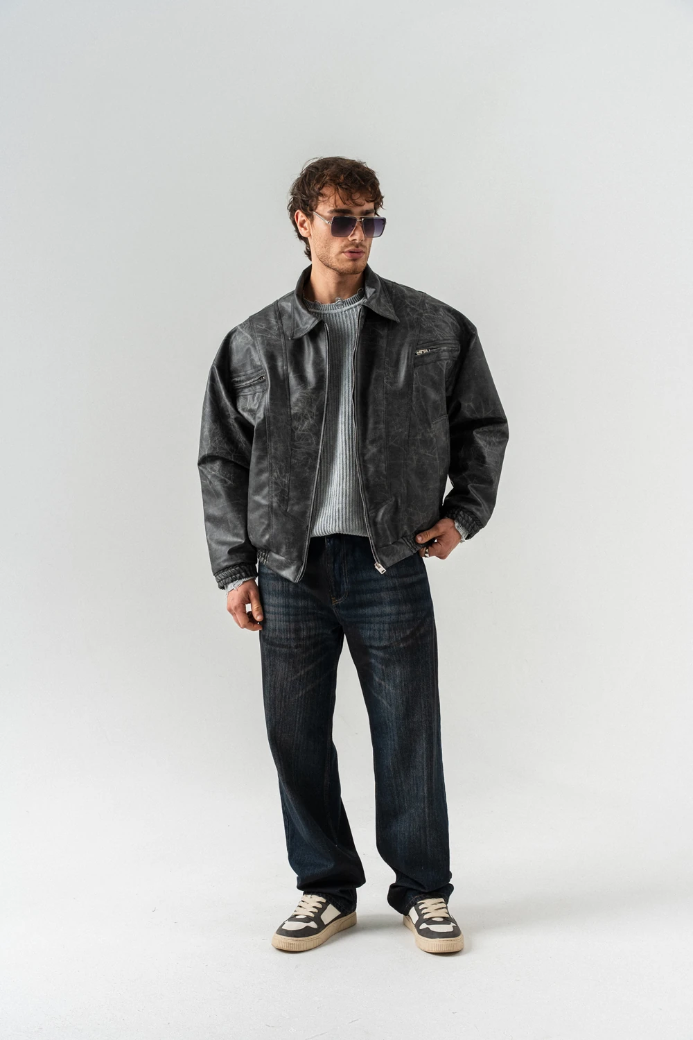 Blendcore Fermuar ve Cep Detaylı Deri Mont