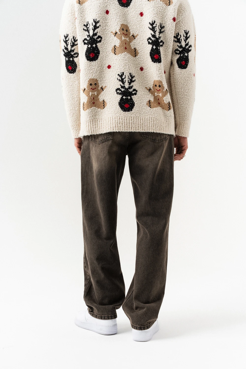 Fuzzy Jean Baggy Pantolon