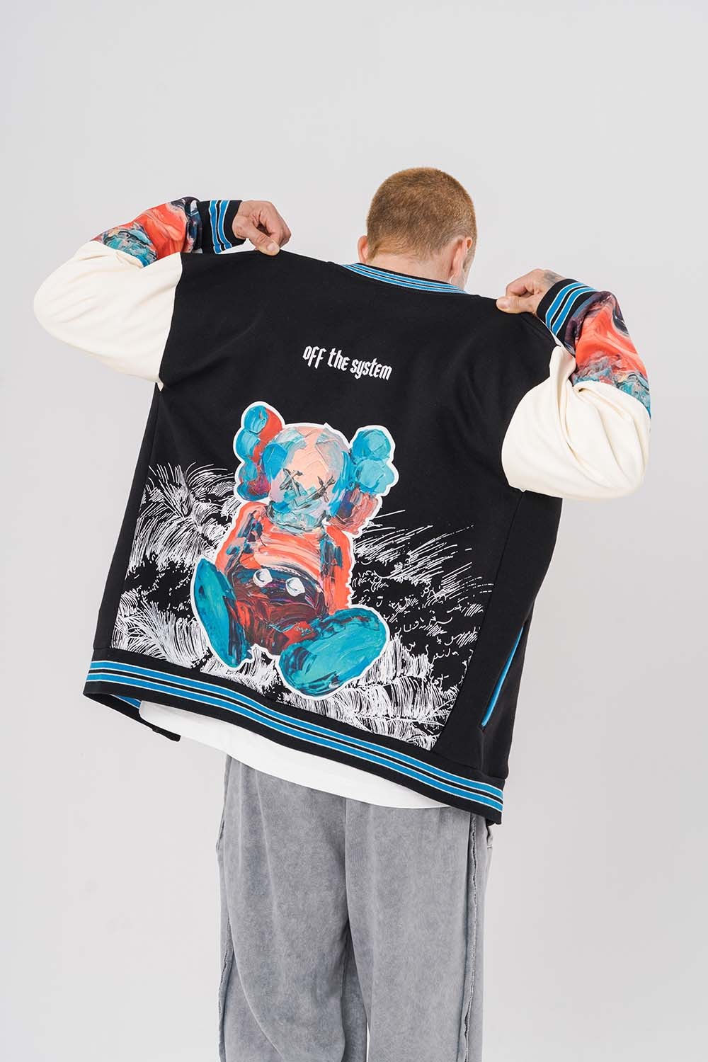 Kaws Patch Detaylı Kolej Ceket - Siyah