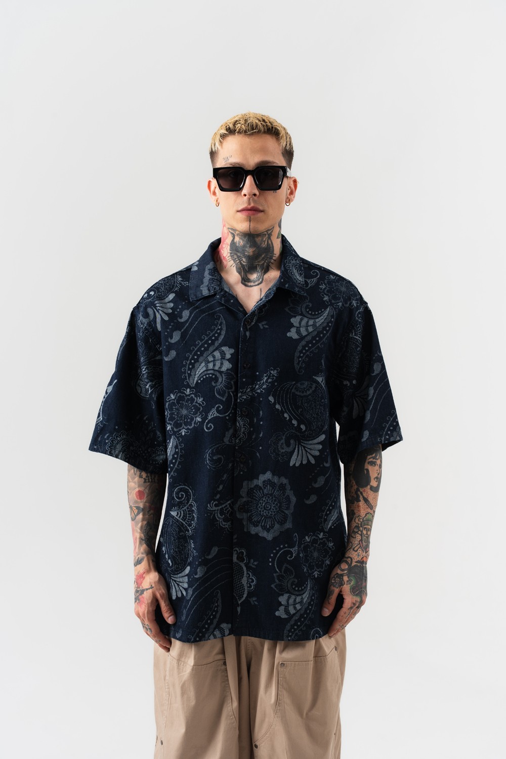 Offtrack Nakış Desen Oversize Gömlek