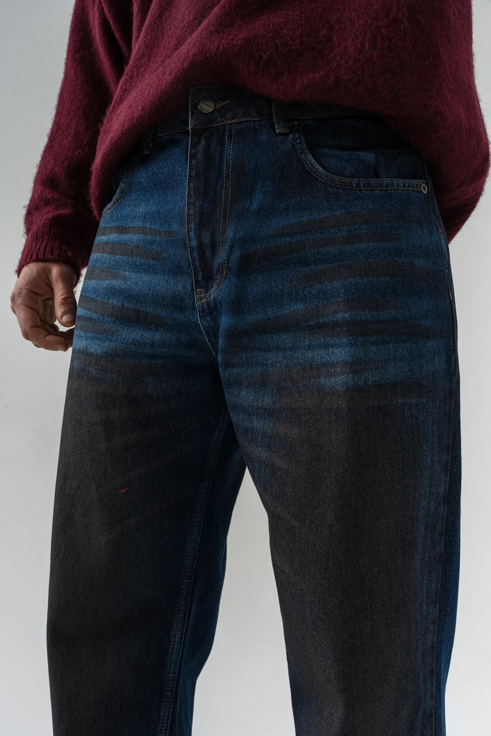 Ironfade Eskitme Detaylı Jean Baggy Pantolon