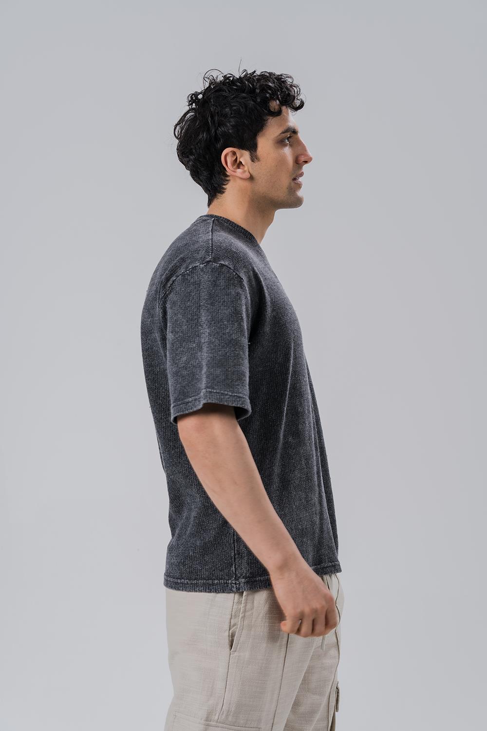 Alphonso  Yıkamalı Triko T-shirt