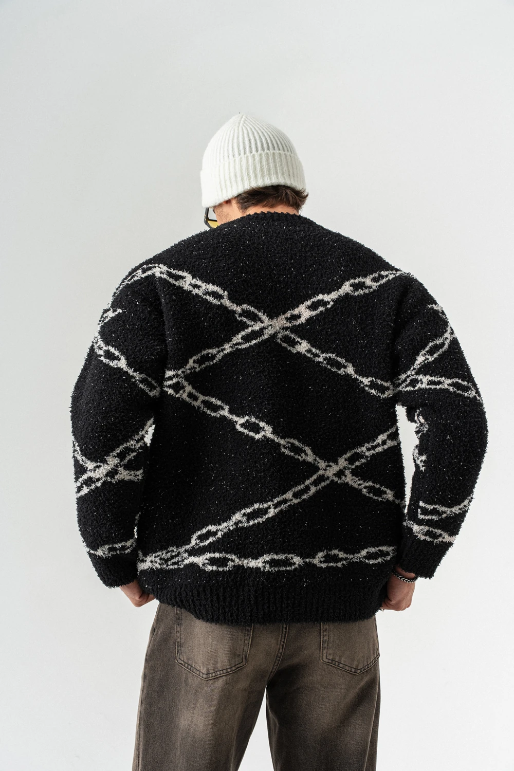 Chain Bisiklet Yaka Teddy Kumaş Kazak